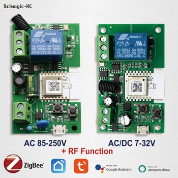 Zigbee Targa Kodu Automaatika Moodul Lüliti DC AC 7-32V 12V 24V 85-250V Tuya Smartlife Relee DIY Taimer jaoks Alexa